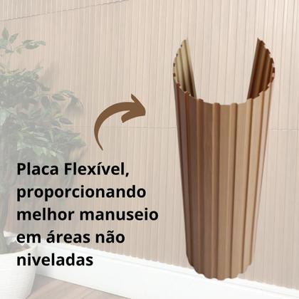 Imagem de Kit 10 Painel Madeira Ripado 50x50 Parede 2,5m² Auto Adesivo 