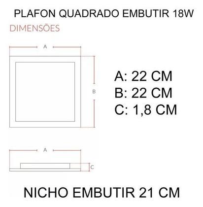 Imagem de Kit 10 Painel Plafon Led 18w Bco 6500k Quadr Emb Avant