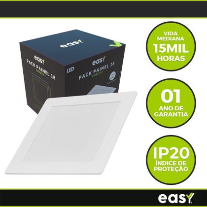 Imagem de Kit 10 Painel Plafon Led Embutir 18w 3000k Bivolt Easy