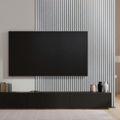 Imagem de Kit 10 Painel Ripado Prime Madeira PVC Cambará Mantra Wave 2,9m x 16cm