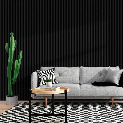 Imagem de Kit 10 Painel Ripado Prime Madeira PVC Preto Fosco 2,9mX16cm