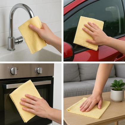 Imagem de Kit 10 Pano 30x30cm Limpeza multicor Macio Microfibra Casa Mesa Multiuso Poliéster Secagem Rápida