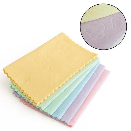 Imagem de Kit 10 Pano 30x30cm Limpeza multicor Macio Microfibra Casa Mesa Multiuso Poliéster Secagem Rápida