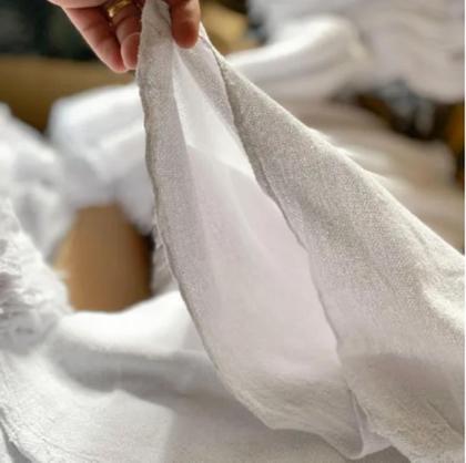 Imagem de Kit 10 Pano Chão Saco Branco Grande Algodão Absorção Max