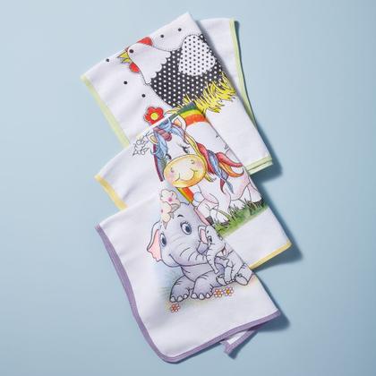 Imagem de Kit 10 Pano De Prato Atacado Vies Estampado Grande