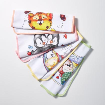 Imagem de Kit 10 Pano De Prato Atacado Vies Estampado Grande