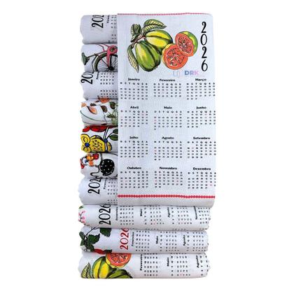 Imagem de Kit 10 Pano De Prato Calendário 2026 - 10 Estampas Sortidas