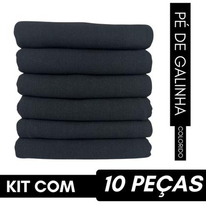 Imagem de Kit 10 Pano De Prato Pé De Galinha Coloridos - 5 Cores - 100% Algodão