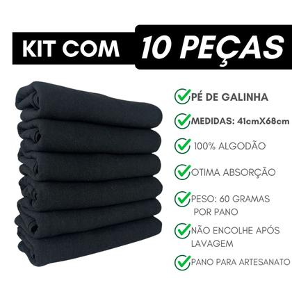 Imagem de Kit 10 Pano De Prato Pé De Galinha Coloridos - 5 Cores - 100% Algodão