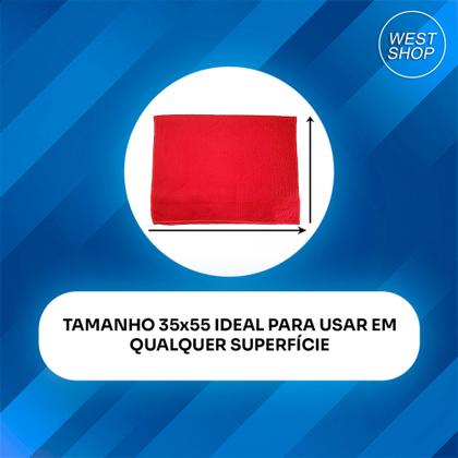 Imagem de Kit 10 Pano Microfibra 35x55cm Limpa Carro Vidro Prato Pia Limpeza Multiuso