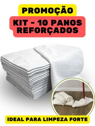 Imagem de Kit 10 Panos de Chão Branco Extra Grande Saco Limpeza Profunda Qualidade Premium Alvejado Sacaria