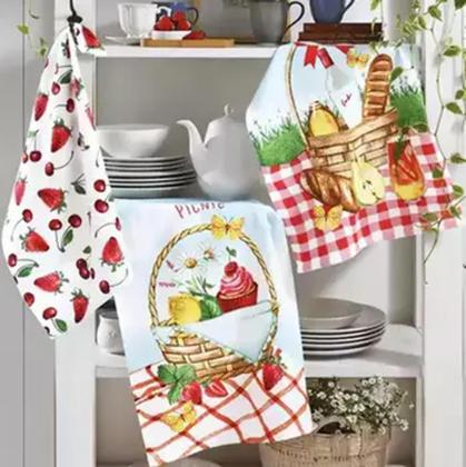 Imagem de Kit 10 Panos de Copa Felpudo Estampado Dohler Sortido