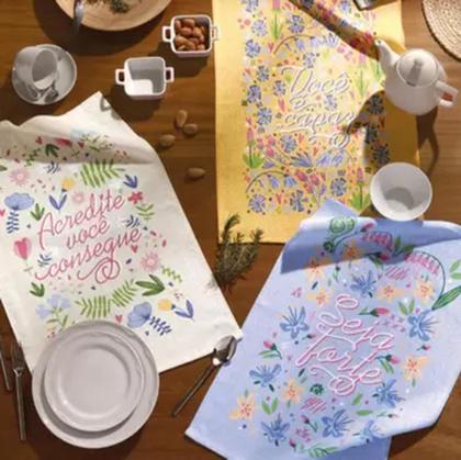 Imagem de Kit 10 Panos de Copa Felpudo Estampado Dohler Sortido