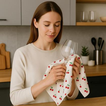 Imagem de Kit 10 Panos de Copa MICROFIBRA 35x60 Toalha de copa Estampada Cozinha Prato