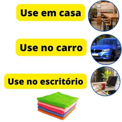 Imagem de Kit 10 Panos De Limpeza Microfibra alta absorção Multiuso