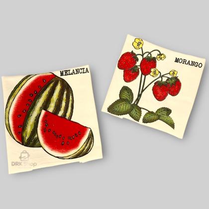 Imagem de Kit 10 Panos De Prato Crú Extra Rústico Coleção Frutas Decoração Algodão Sofisticado Pano Rústico