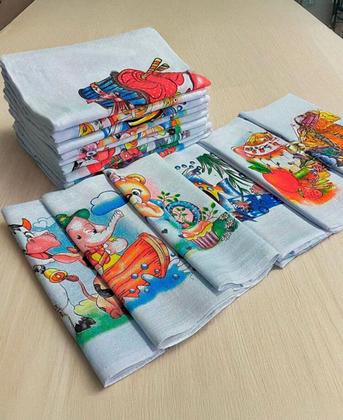 Imagem de Kit 10 Panos De Prato legitimo Pé De Galinha Estampados  100 Algodão