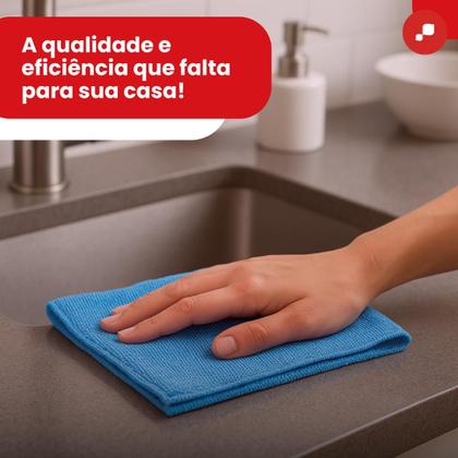 Imagem de Kit 10 Panos Limpeza Microfibras Alta Super Absorção Multiuso 35x35