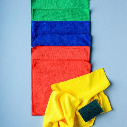 Imagem de Kit 10 Panos Microfibra Multiuso Limpeza Secagem Cozinha