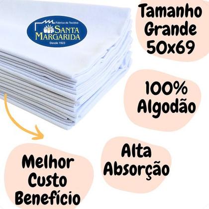 Imagem de Kit 10 Panos Prato Extra PP24 Liso Santa Margarida Branco