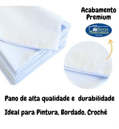 Imagem de Kit 10 Panos Prato Extra PP24 Liso Santa Margarida Branco