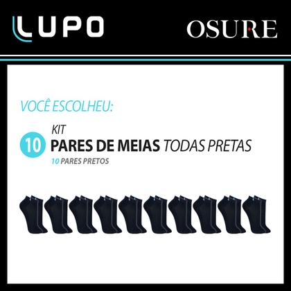 Imagem de Kit 10 Pares Meias Lupo Original Algodão Masculina Feminina Cano Curto Baixo Soquete Atacado 3225