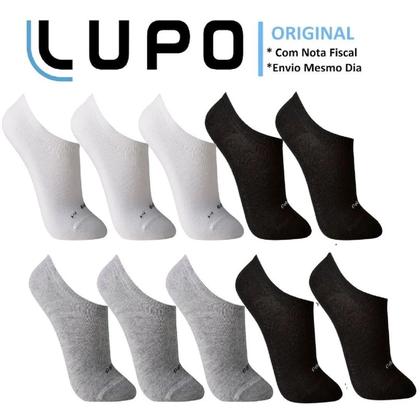 Imagem de Kit 10 Pares Meias Masculina Lupo Algodão Soquete Invisível