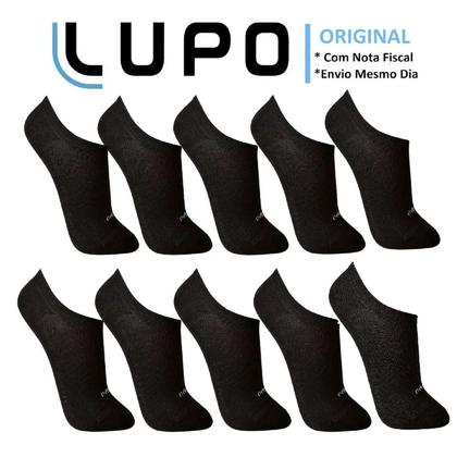 Imagem de Kit 10 Pares Meias Masculina Lupo Algodão Soquete Invisível