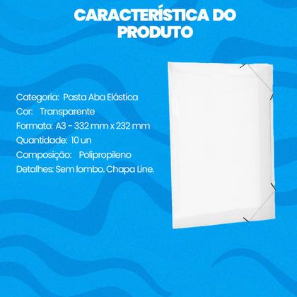 Imagem de KIT 10 Pasta Aba Elastico Documento Oficio Escritorio Escola