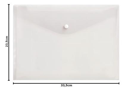 Imagem de Kit 10 Pastas A4/ofício Envelope Com Botão Transparente A4
