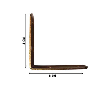 Imagem de Kit 10 pç Cantoneira L Reforço Moveis 60x60 + 200 Parafusos