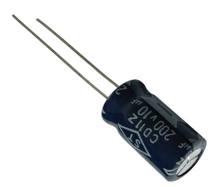 Imagem de KIT 10 PÇS CAPACITOR ELETROLITICO 10X200V - 10UF X 200V 105º