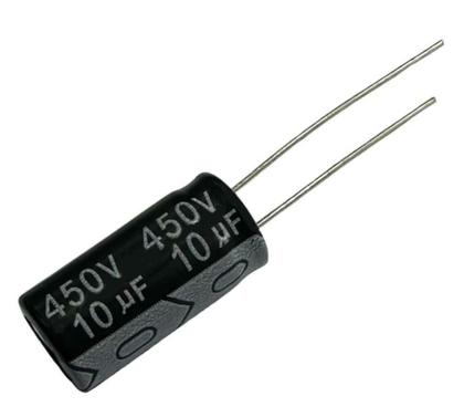 Imagem de Kit 10 pçs - capacitor eletrolitico 10x450v - 10uf x 450v