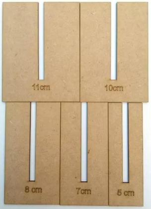 Imagem de Kit 10 pçs Gabarito Molde em MDF Cru para Laços