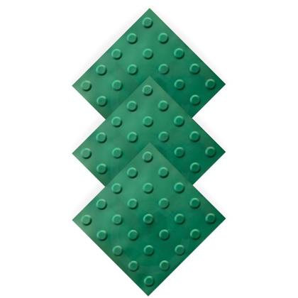 Imagem de KIT 10 PÇS PISO TÁTIL PVC 25x25 ALERTA VERDE ADESIVADO