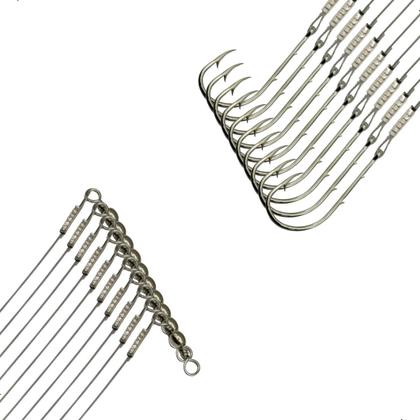 Imagem de Kit 10 Peças Anzol 4330 N6/0 Encastoado Flex Com Girador