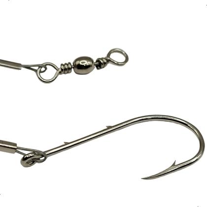 Imagem de Kit 10 Peças Anzol 4330 N6/0 Encastoado Flex Com Girador