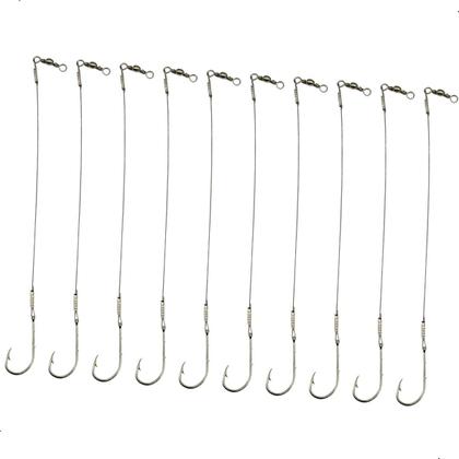 Imagem de Kit 10 Peças Anzol 4330 N6/0 Encastoado Flex Com Girador