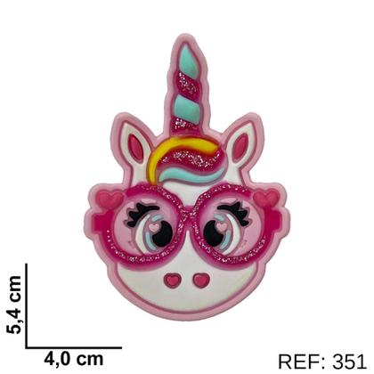 Imagem de Kit 10 Peças aplique Emborrachado Unicornio com Óculos