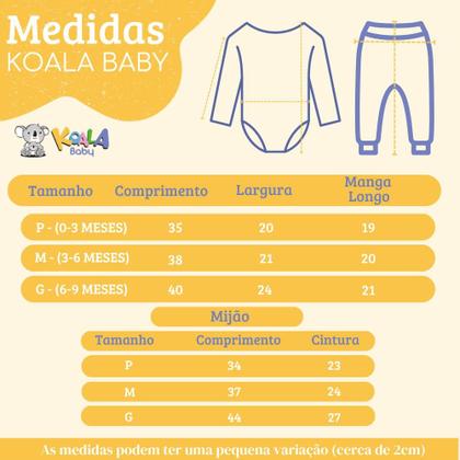 Imagem de Kit 10 Peças Body Longo Estampado e Mijão Liso Roupa de Bebê