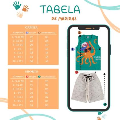 Imagem de Kit 10 Peças de Conjunto Regata para bebê menino Kit 5 de Conjunto bebê Regata Infantil para Menino verão
