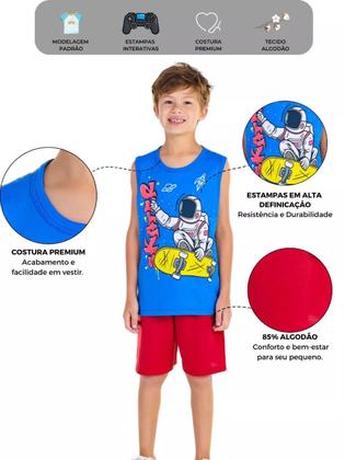 Imagem de Kit 10 Peças de Conjunto Regata para Meninos ou Kit 5 de Conjunto Regata Infantil para Menino verão