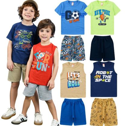 Imagem de Kit 10 Peças de Roupa Infantil Menino 5 Conjuntos de Verão Sortido