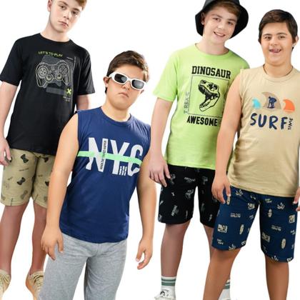 Imagem de Kit 10 Peças de Roupa Infantil Menino 5 Conjuntos de Verão Sortido