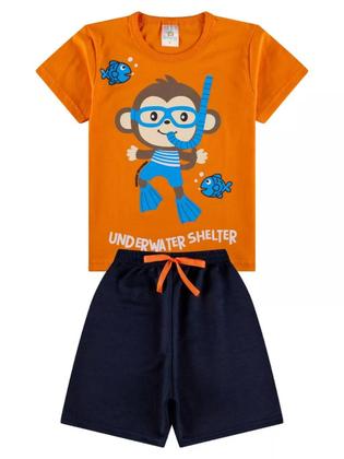 Imagem de Kit 10 Peças de Roupas para bebê Menino 5 Camisetas 5 Bermudas Kit com 5 Conjuntos Infantil Verão para Menino Bebê dias quentes