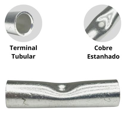 Imagem de Kit 10 Peças Emenda Terminal Tubular Compressão Luva 50mm²