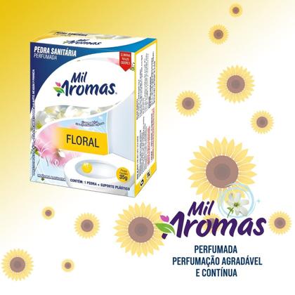 Imagem de Kit 10 Pedra Sanitária Floral Mil Aromas 35g Perfumada