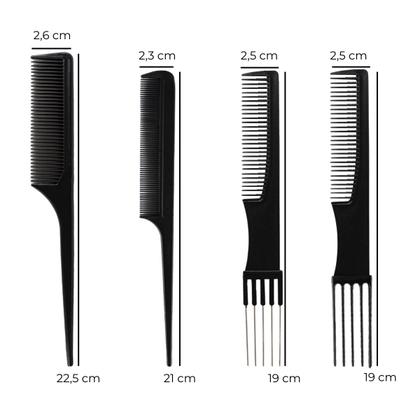 Imagem de Kit 10 Pente Cabeleireiro Profissional Penteado Trança Corte