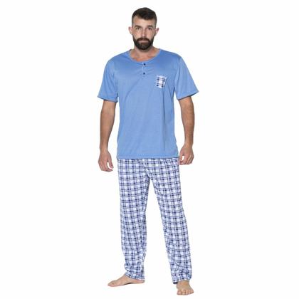 Imagem de Kit 10 Pijamas Masculino Vekyo Modas Adulto Blusa Manga Curta Lisa Calça Longa Comprida Estampada Roupa de Dormir