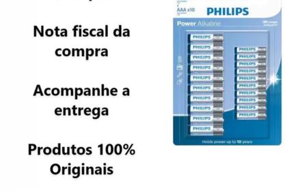 Imagem de kit 10 Pilhas alcalinas Palito AAA + 10 Pilhas Pequena AA (PHILIPS)